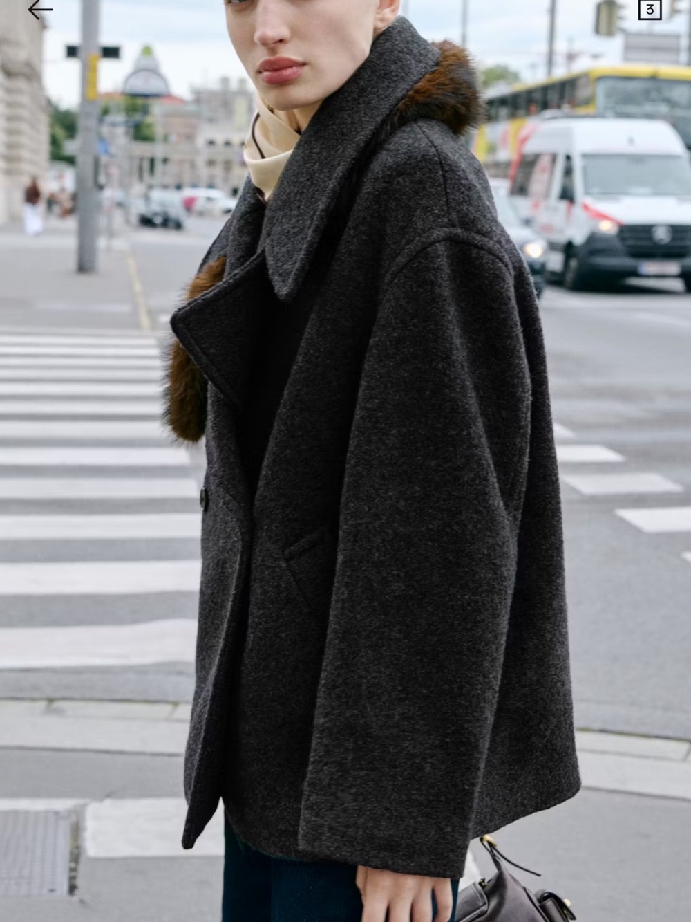 Mango Wool-Blend Double-Breasted Peacoat - gray - Picture 6 of 6